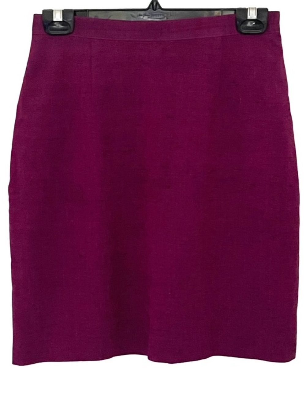 Virani Vintage Raw Silk Pencil Skirt Magenta S